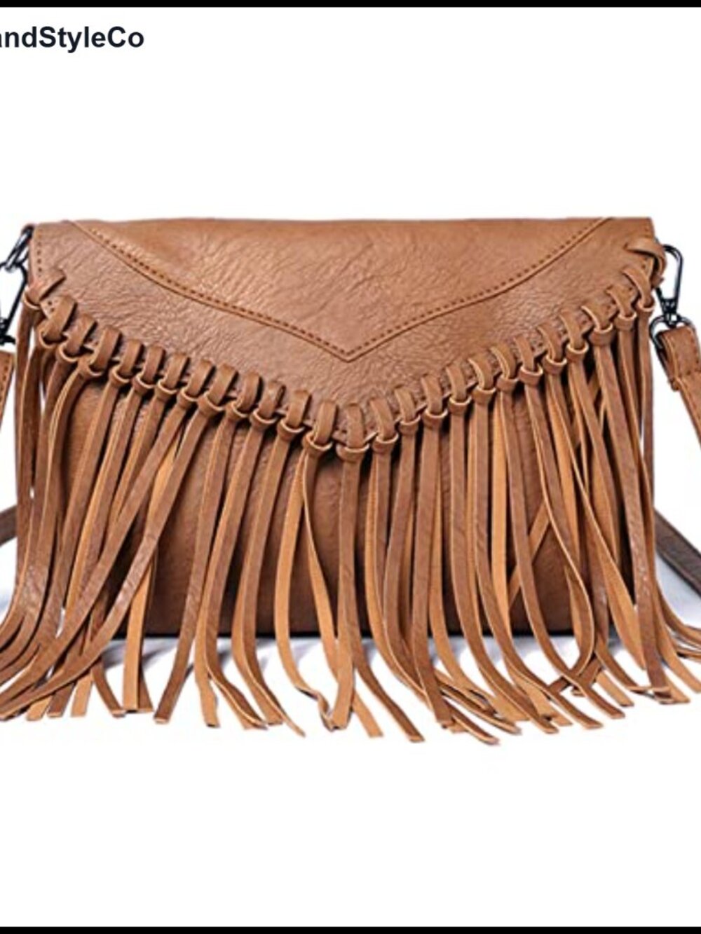 Vegan Leather Fringe Hobo Crossbody Bag Tassel Hippie Purse